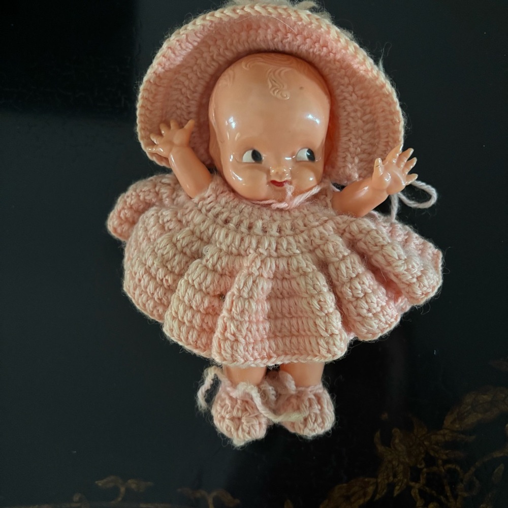 Vintage Kewpie Doll with Crochet Outfit